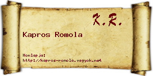 Kapros Romola névjegykártya